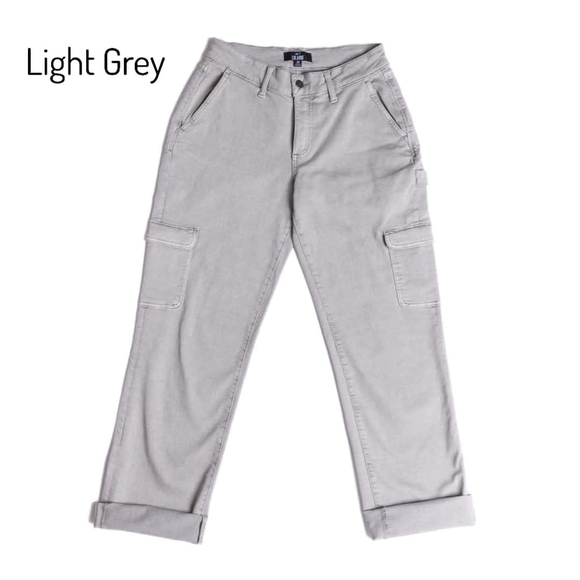 LuLaRoe Women’s Cargo Pants 34 NWT Light Grey Utility Pockets Retail $60 - Picture 1 of 5
